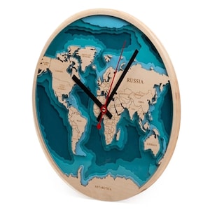 3D Map of the World With a Clock,multi -layer Panel,laser Cut File,3d ...