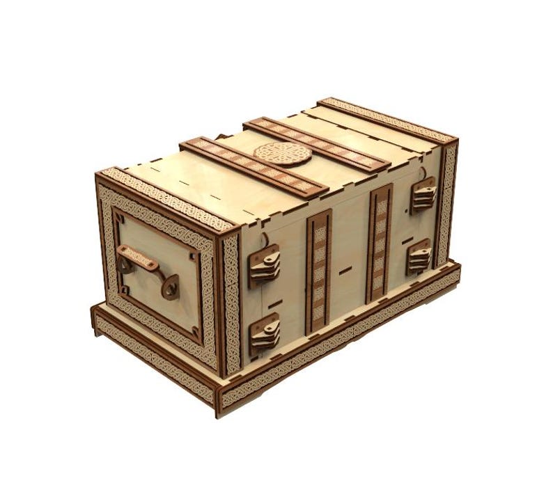 Laser Cut Wooden Secret Compartment Box With Multiple Drawers ...