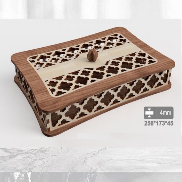 Casket, gift box Laser cut files Wooden Laser cut cnc vector template Laser cnc pattern lasercut digital file