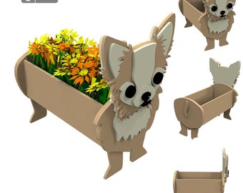 Chiguagua planter pattern, Wooden Planter, Chiguagua Dog, Pet Planter, Chiguagua Planter, Animal Planter, Digital File