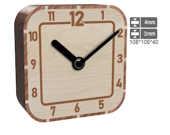 Wooden desk clock , Wooden clock, Desk clock,  Docking station, Laser cut vector model