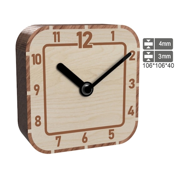 Wooden desk clock , Wooden clock, Desk clock,  Docking station, Laser cut vector model S3