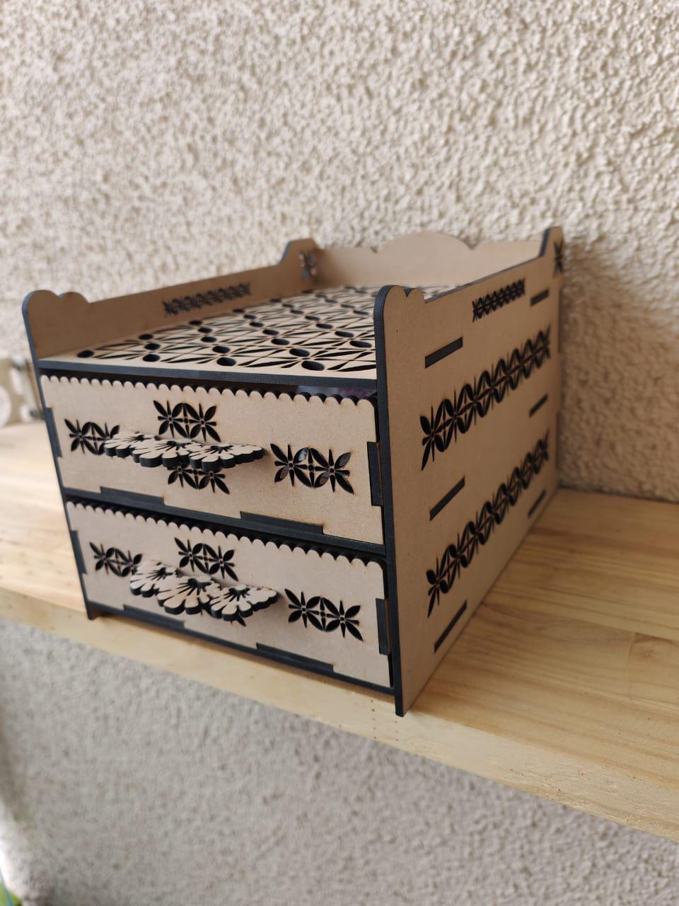 Laser Cut Wooden Jewelry Box With Drawer Svg File Glowforge Holder ...