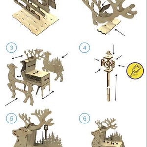 Home Christmas Reindeer Light Arch,wooden Laser Cut ,with Many Details ...