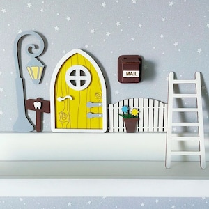 Fichiers découpés au laser porte fée des dents, décoration de chambre d'enfant, maison de la fée des dents, sticker mural 3D fée porte S3