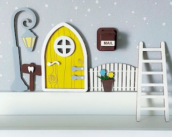 Tooth Fairy Door laser cut files, Kid's room decoration, House of the Tooth Fairy,Fairy Door 3D Wall Sticker