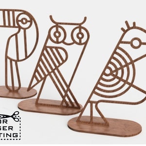 Dekorative Vögel im Ethno-Stil, Lasercut-Dateien, SVG Vogel Ornament, Glowforge-Muster, Feenvogel, Laserschnittplan, 2er-Set