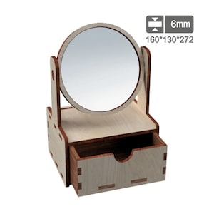 Organizer with a mirror laser cut files Laser Cut Makeup Organizer Mirror, Cosmetic Organizer, Jewelry Box with Mirror, Glowforge Cut