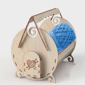 Garnkorb Geschenkkorb für Stricken vektor svg dxf design laser schneiden