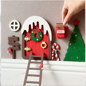 Kerstman brievenbus lasergesneden bestanden, Kinderkamer decoratie, Kerst Kerstman brievenbus, Noordpool Express box, Nieuwjaar Box bestand S3
