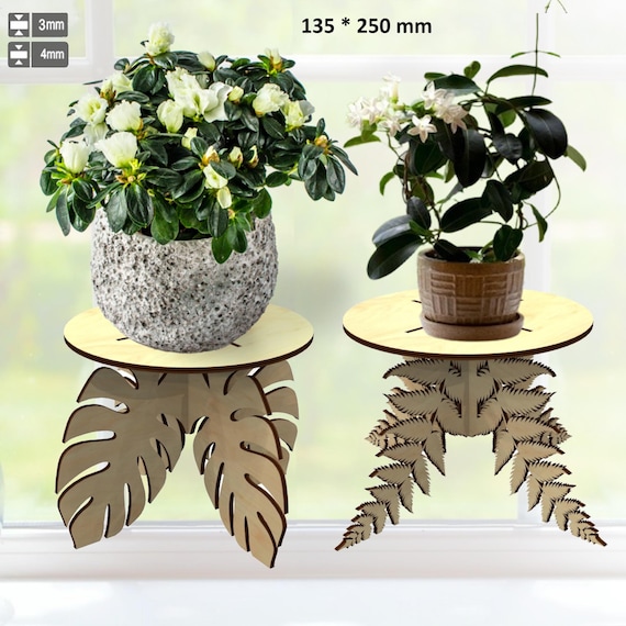 3D Palm Leaves Plant Pot Stands Laser Cut File, Set of 2 Potted Plant  Stand, Flower Pot Support, Fern Wooden Plant Risers,plant Support Base -  Etsy