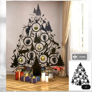 Weihnachtsbaum Laserschnitt Dateien Stehende Weihnachtsbäume mit Reh Geschenken und Schneemann Laserschnitt Dateien Digitaler Download | SVG
