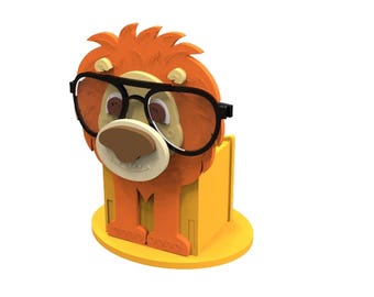 Lion Eyeglasses Stand Laser cut files, Glasses Holder, Wooden Animal Stand, Sunglasses Organizer,Glasses Holder,Accessories Holder