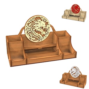 Dragon Houten organizer lasergesneden bestanden, Cadeauzakje, Kerstcadeau, Houten 4 mm dikte Dragon box S3