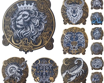 Layser cut Zodiac Sings Bundle, Multi layer Zodiac Mandala Svg laser cut fies