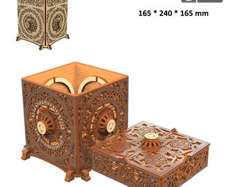 Houten kluis lasergesneden vectorbestand, combinatieslot veilig, lasergesneden bestanden, veilig met combinatieslot