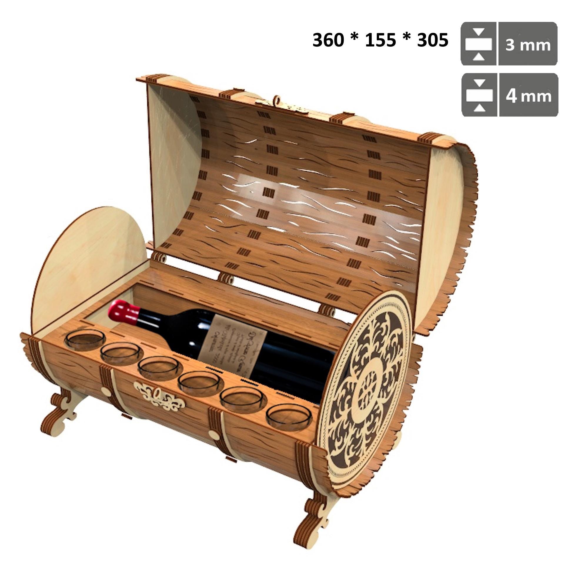 Wooden Mini Bar Barrel- File for Laser Cutting. Gift Pack for a