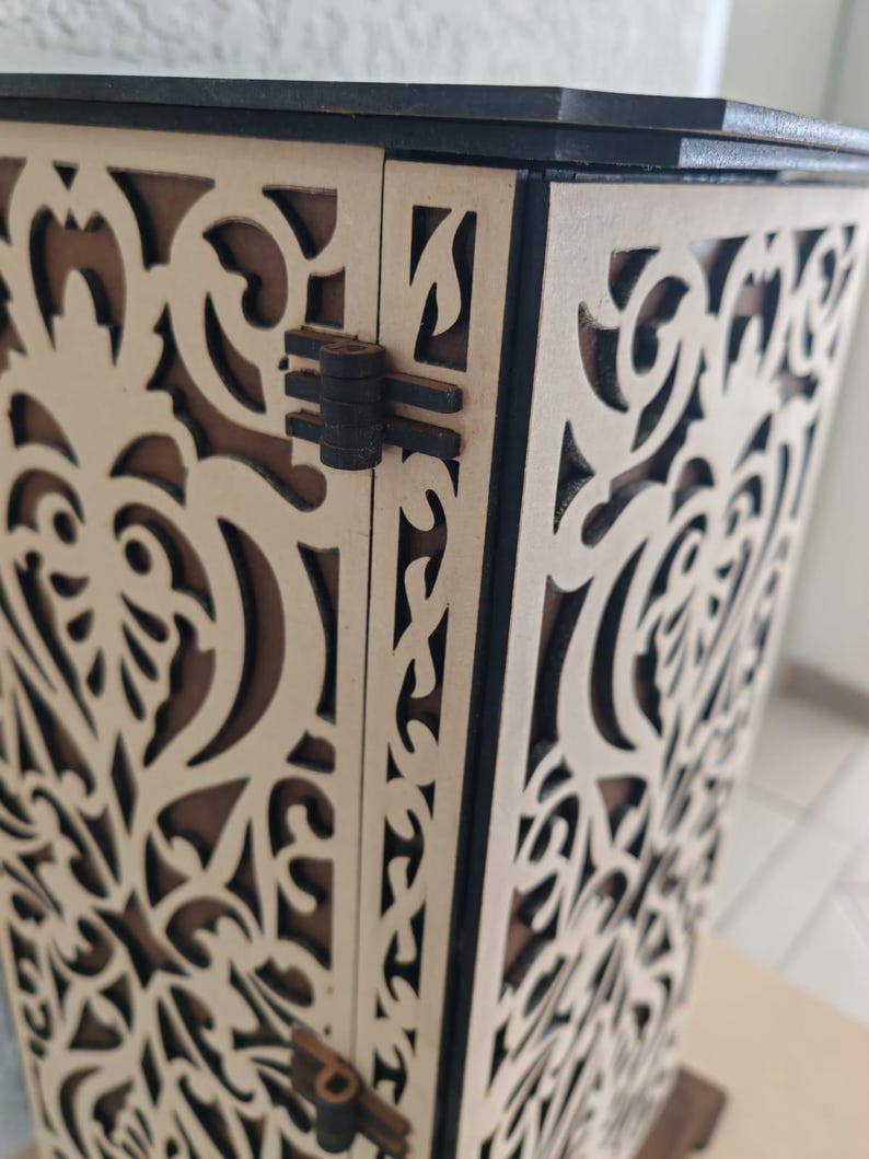 Laser Cut Wooden Jewelry Box With Drawer Svg File Glowforge Holder ...