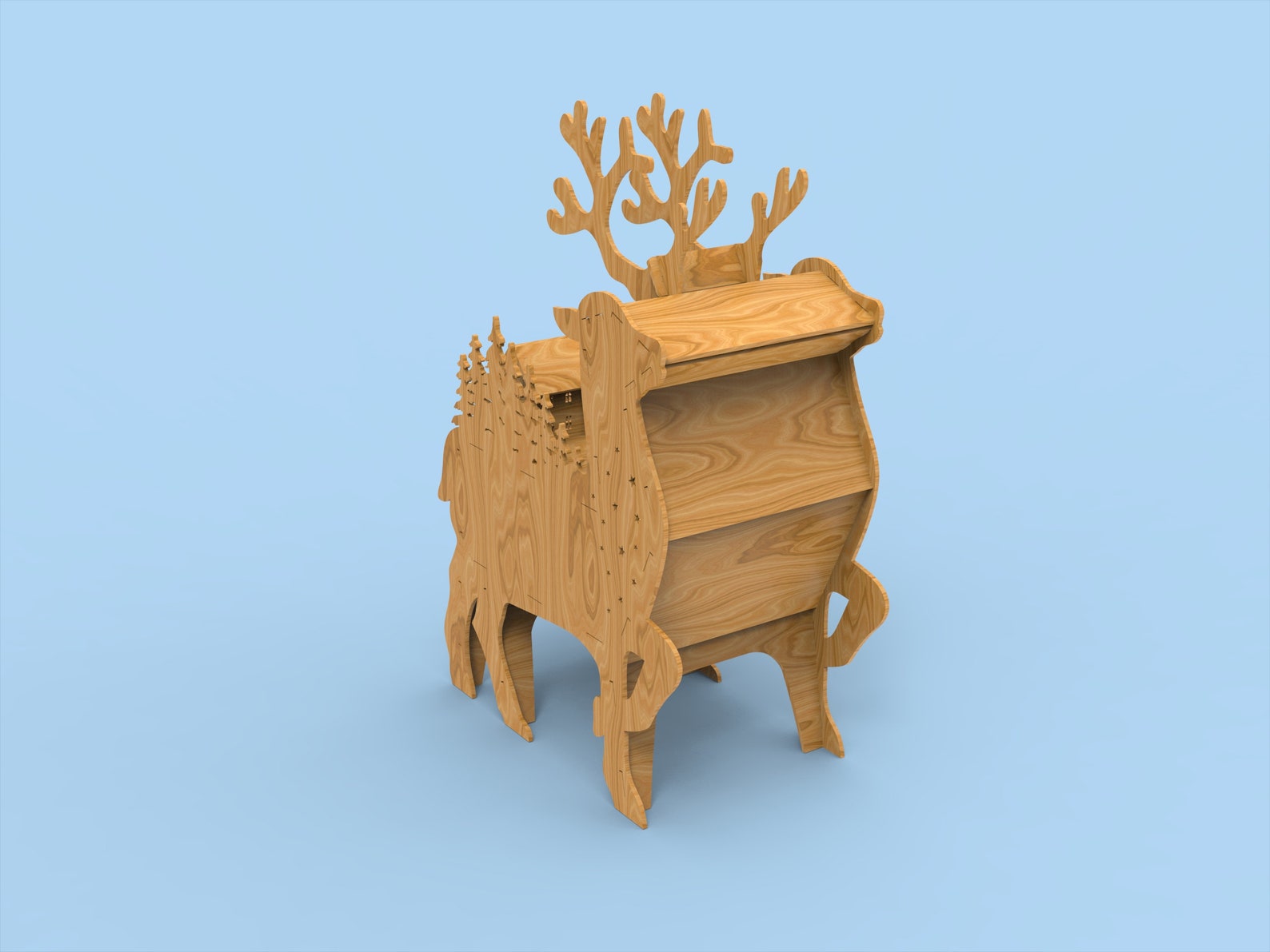 Home Christmas Reindeer Light Arch,wooden Laser Cut ,with Many Details ...