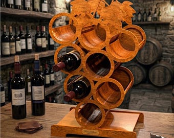 Wine storage rack in the form of a vine laser cut files Wine Bottles Rack File for laser cutting 3 mm 3d model