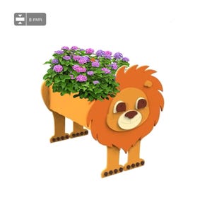 Padrão de plantador de leão, plantador de madeira, plantador de leão para animais de estimação, plantador de leão, plantador de animais, arquivo digital