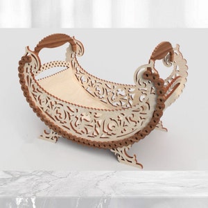 Cestino tagliato al laser per dolci e frutta file in formato svg Porta Glowforge Modello vettoriale cnc tagliato al laser File digitale tagliato al laser modello cnc laser