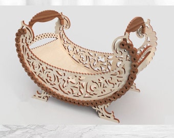 Laser cut Basket for sweets and fruits svg file Glowforge holder Laser cut cnc vector template Laser cnc pattern lasercut digital file