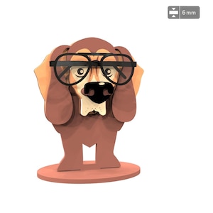 Teckel brillen staan lasergesneden bestanden, brilhouder, houten dierensculptuur, zonnebril organisator, brilhouder SVG, teckelhouder