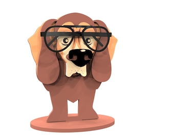 Dackel Brillenständer Laser geschnitten Dateien, Brillenhalter, Holz Tierskulptur, Sonnenbrillen Halter SVG, Dackel Halter