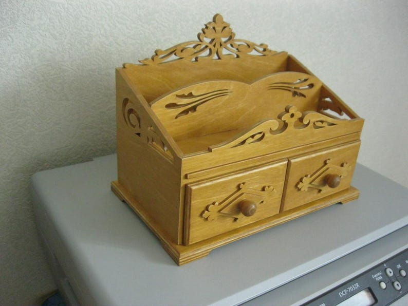 Laser Cut Wooden Jewelry Box With Drawer Svg File Glowforge Holder ...
