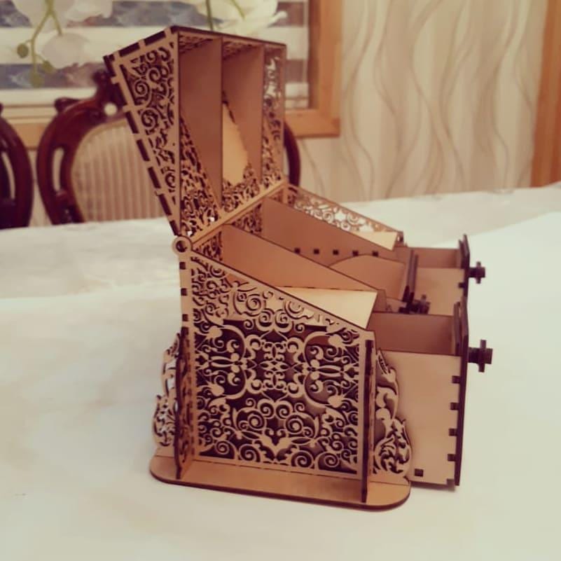 Laser Cut Wooden Jewelry Box With Drawer Svg File Glowforge Holder ...