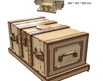 Laser Cut Wooden Secret compartment box with multiple Drawers Scandinavian style,hidden compartment box, Storage box ,Tool Desk Organiser