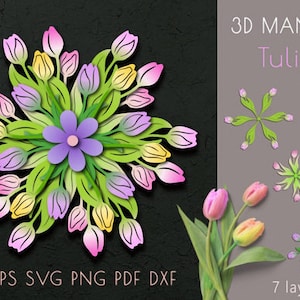 3D Mandala Boeket Tulpen.