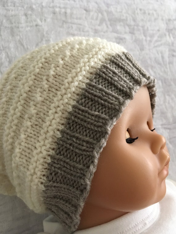 cream baby hat