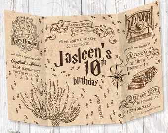 Marauders Map Invite Etsy