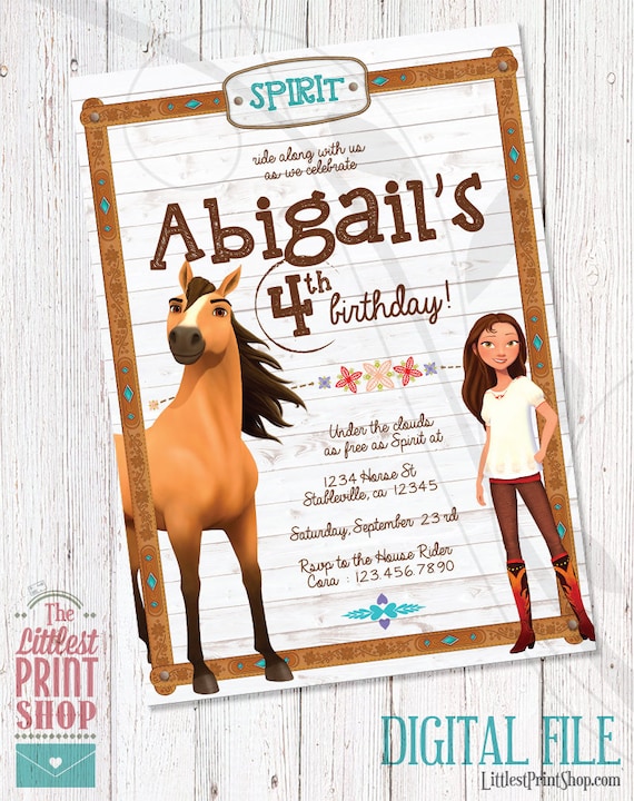 Spirit Riding Free Invitation Birthday Invite DIGITAL | Etsy
