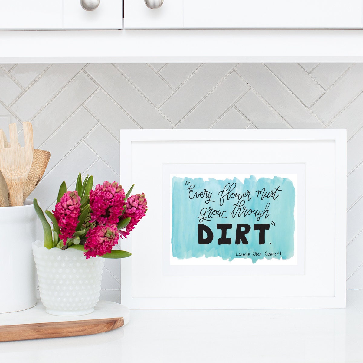 Inspirational Quote Floral Quote Print Hand-lettered Quote | Etsy