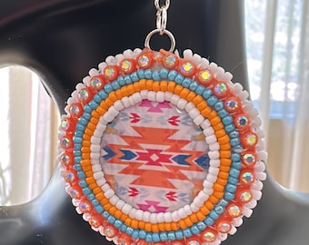 Beaded Native design earrings