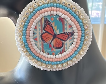 Beaded butterfly earrings