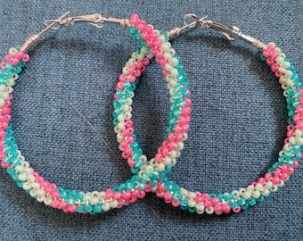 Beaded hoop earrings