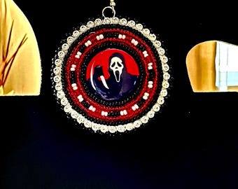 Beaded Ghostface earrings