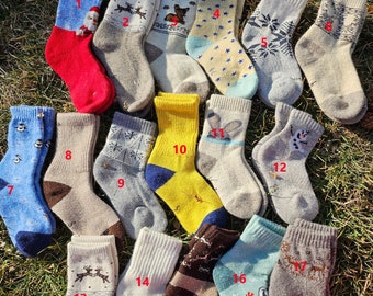 Kids' Mongolian Wool Socks (Various Styles and Sizes - SEE DESCRIPTION!!!)