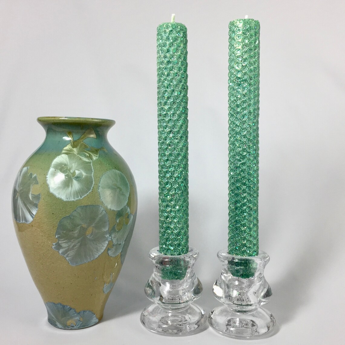 Hand rolled Beeswax Glitter Taper Candles Etsy