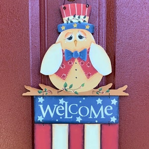 Patriotic Owl Flag Topper