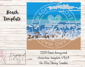 Beach SS20 Rhinestone Template | 20oz Skinny Tumbler
