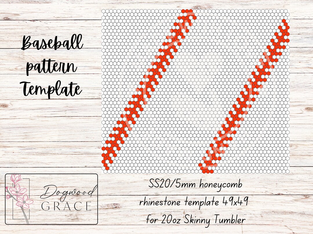 Baseball | Tumbler Template | SS20 Rhinestones | 20oz Skinny Tumbler ...