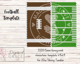 Football | Field | Tumbler Template | SS20 Rhinestone | 20oz Skinny Tumbler | Sublimation | Digital file