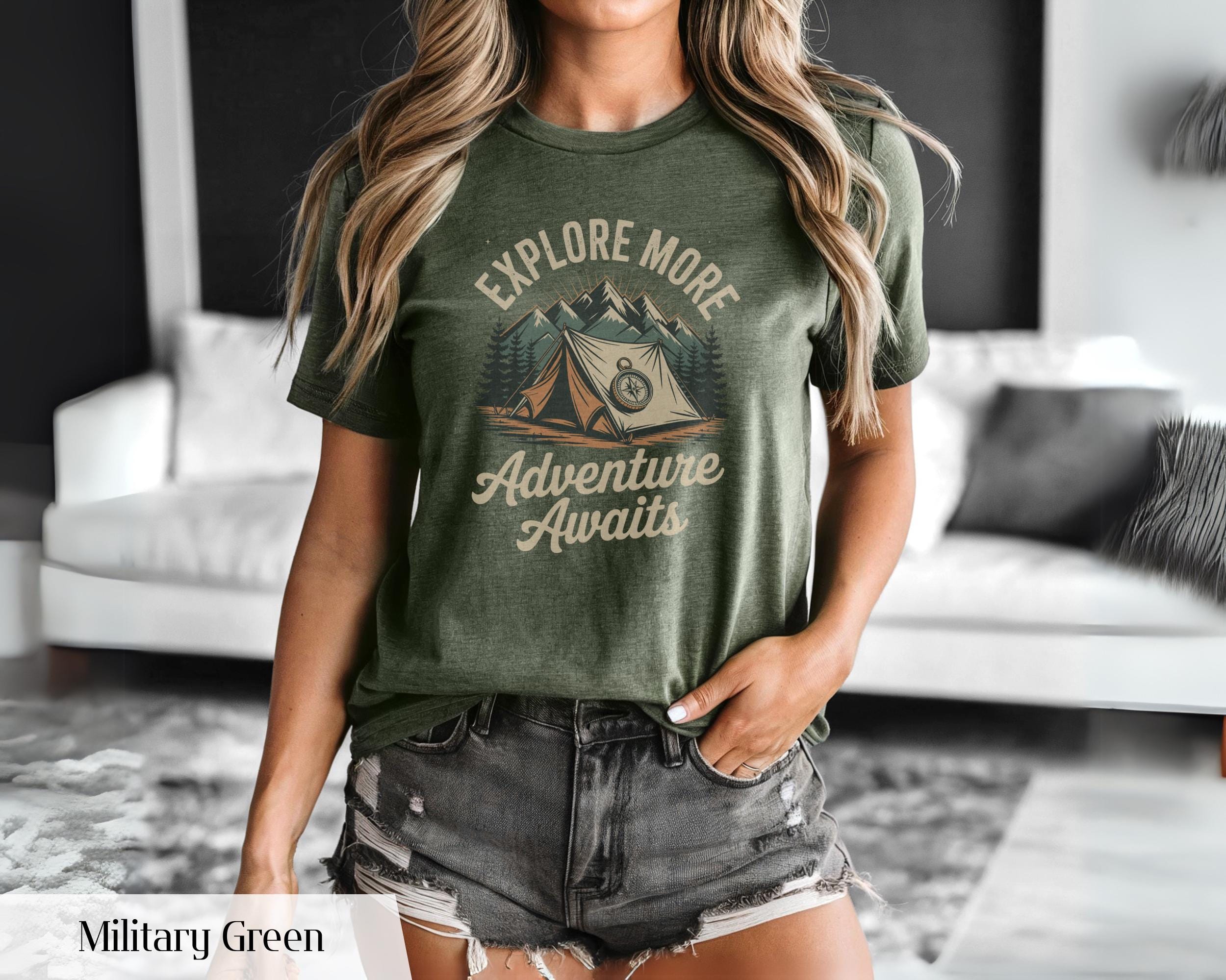 Adventure Awaits Shirt Camping Shirts Wanderlust Explore More Tee Nature Lover Shirt Travel Shirt Road Trip Shirt Hiking Shirt Outdoor Shirt