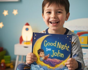 Libro infantil personalizado con nombre para bebé (niño o niña). Cuento para dormir. Un recuerdo único para el baby shower o el primer cumpleaños.
