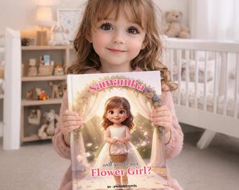 Libro personalizado para niños: ¿Quieres ser nuestra niña de las flores? Regalo de propuesta de boda personalizado. Libro de cuentos para niñas pequeñas.